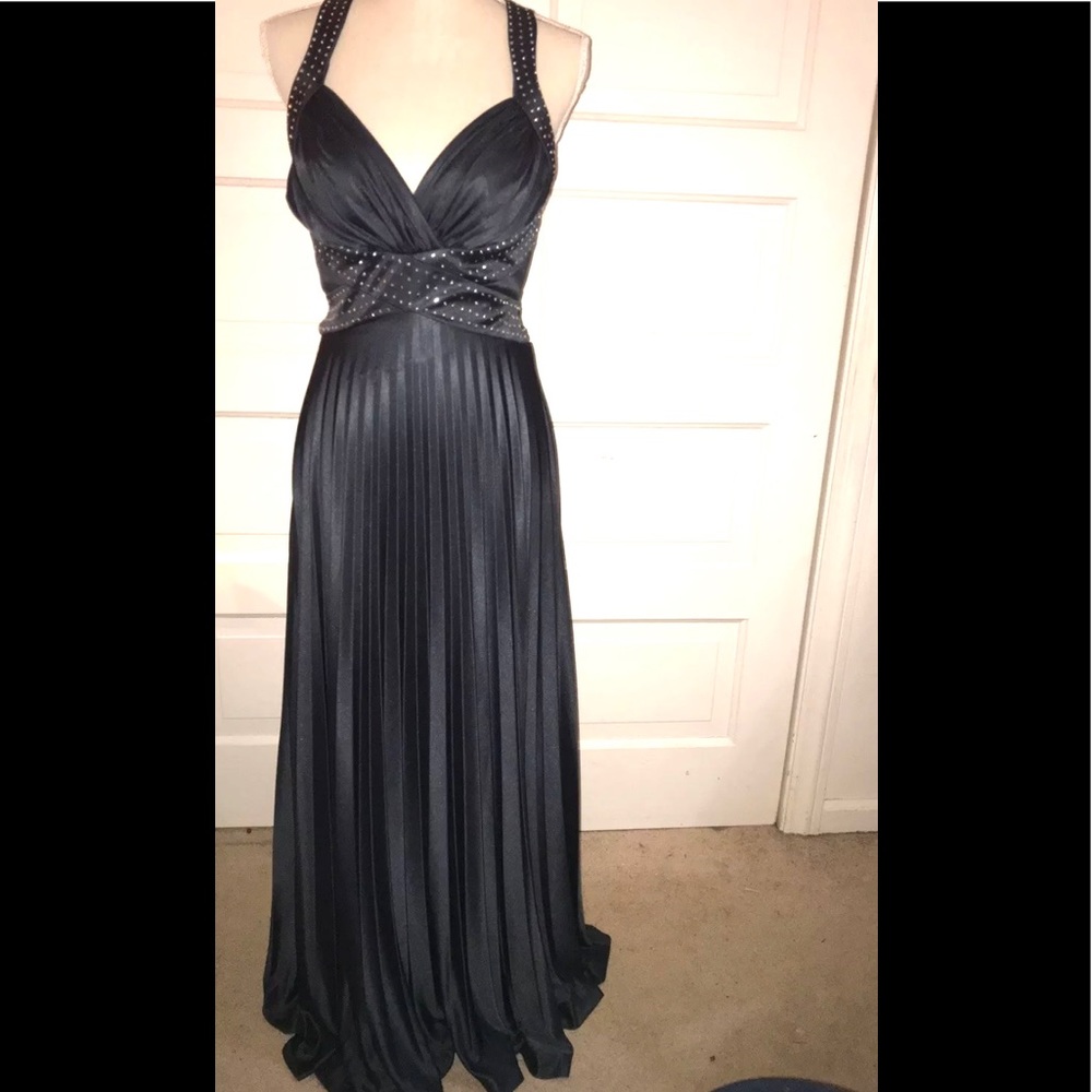 Betsy&Adam Prom Maxi Dress Grey Metallic Size 12
